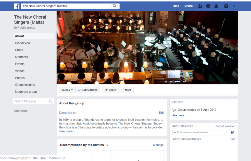 Facebook The New Choral Singers (malta)